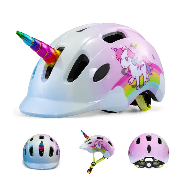 Casque de vélo pour enfants léger ventilé mignon licorne fille Sports de plein air Skateboard équilibre cyclisme