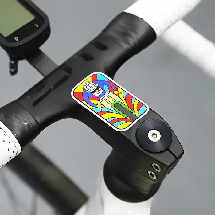 1 autocollant de vélo réfléchissant résistant aux rayures-design tourbillon arc-en-ciel vif