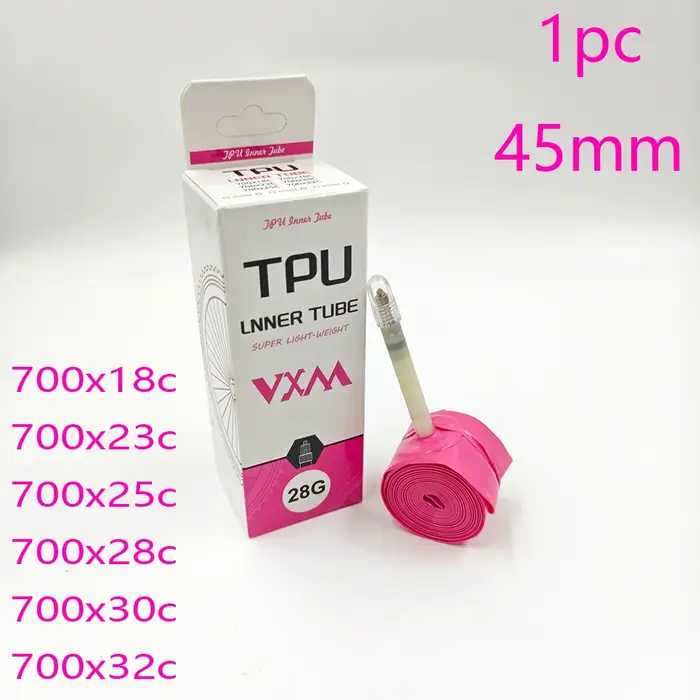 1 chambre à air de vélo rose en TPU de 28g, 700x18 25 28 32, pour vélo de route, en matériau TPU, lo