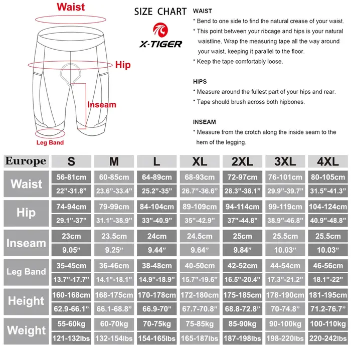 X-TIGER Cyclisme Shorts Hommes VTT Respirant Rembourré Vélo Collants TriDuvet Homme Vêtements De Ple