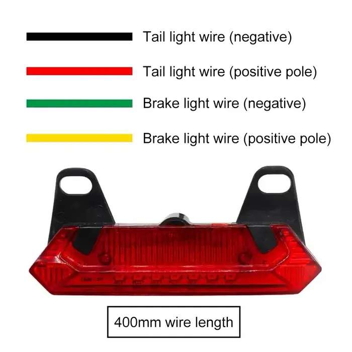Feu arrière de vélo électrique LED ultra lumineux clignotant pour cyclisme de nuit sécurité IPX5 étanche et résistant pour vélo électrique 36-60V
