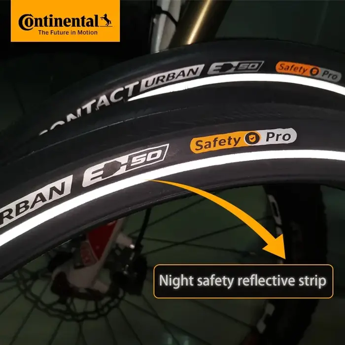 Pneu de vélo Continental Contact Urban 28 29 pouces avec bandes réfléchissantes et technologie Puregrip pour VTT vélo électrique urbain et croiseur