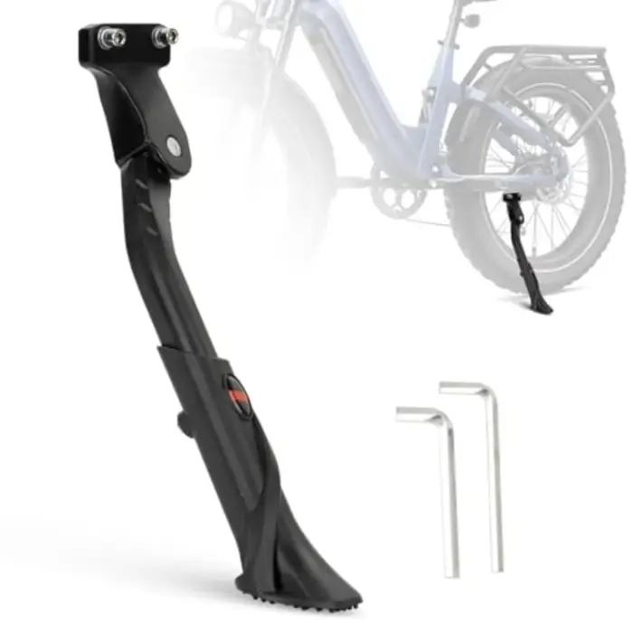 Béquille de vélo réglable antidérapante 24"-29" pour vélo électrique, VTT, vélo adulte avec 2 trous 