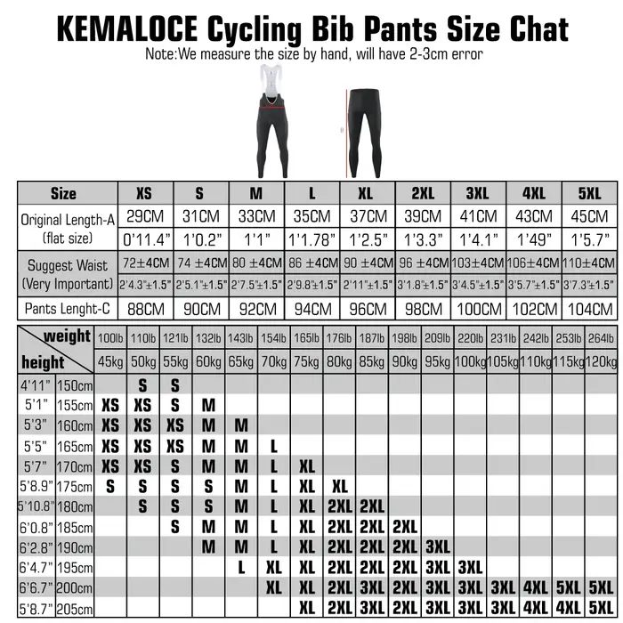 KEMALOCE-Pantalon à bretelles de cyclisme pour homme avec poches latérales, pantalon de vélo long no