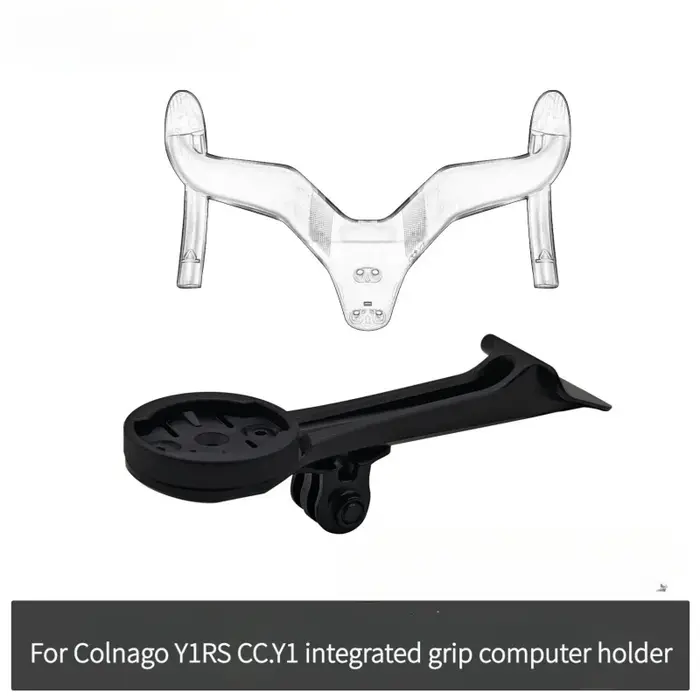Support d'ordinateur de vélo en aluminium CNC pour guidon intégré Colnago Y1RS CC.Y1 compatible Garmin 1050 1040 et GoPro avec finition anodisée et clips nylon