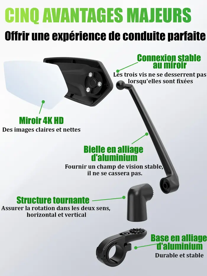 RBRL – rétroviseur de vélo grand Angle