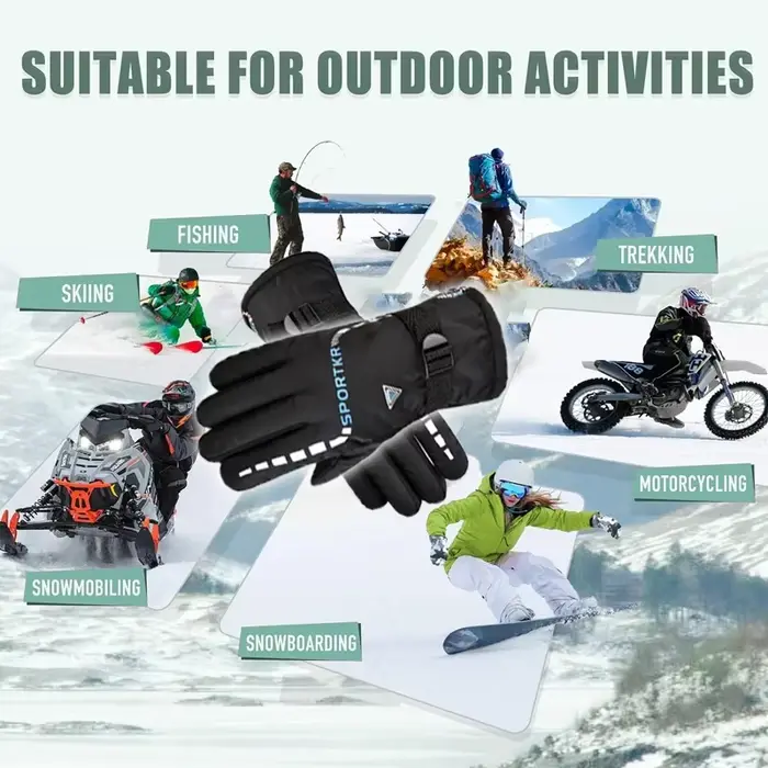 Gants de cyclisme d'hiver imperméables et antidérapants