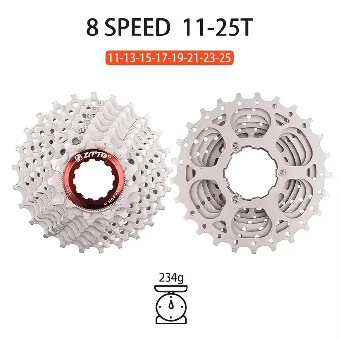 Cassette de vélo de route vtt ultralégère à 8 vitesses 11-23/25/28/30/32/34/36T