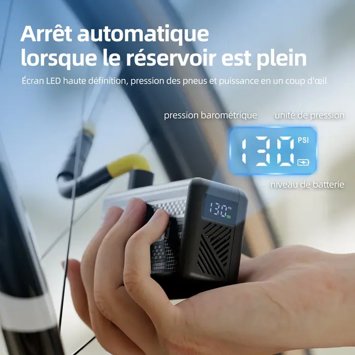 130 PSI CYCLAMI AM6 pompe de gonflage électrique de poche Portable affichage de la pression des pneus personnalisé 9