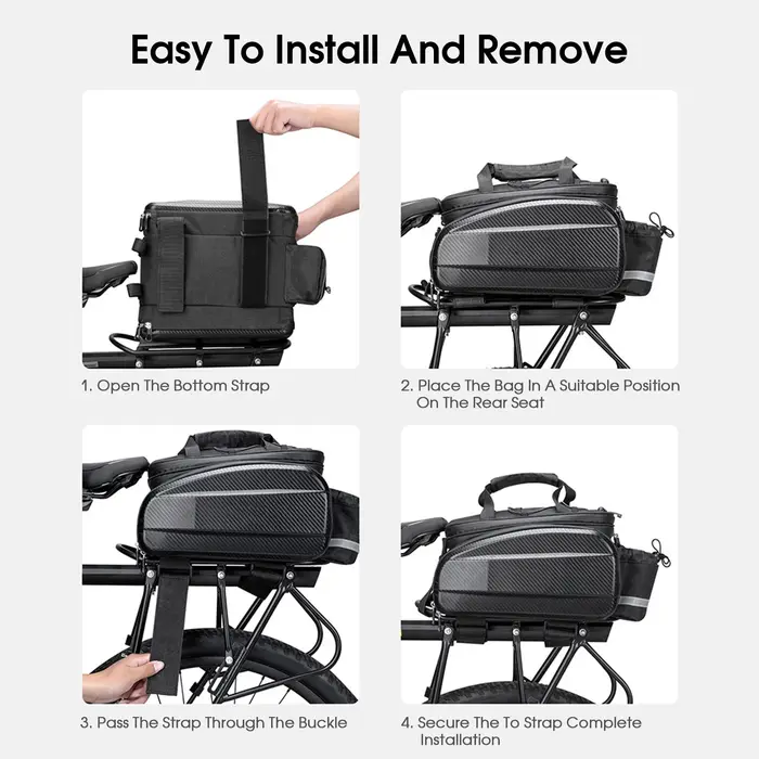 Sacs de selle de vélo support arrière pour équitation de montagne voyage coffre