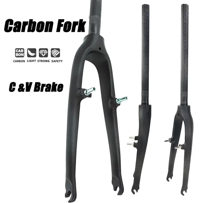Fourche de vélo pliable en fibre de carbone 3K pour petites roues