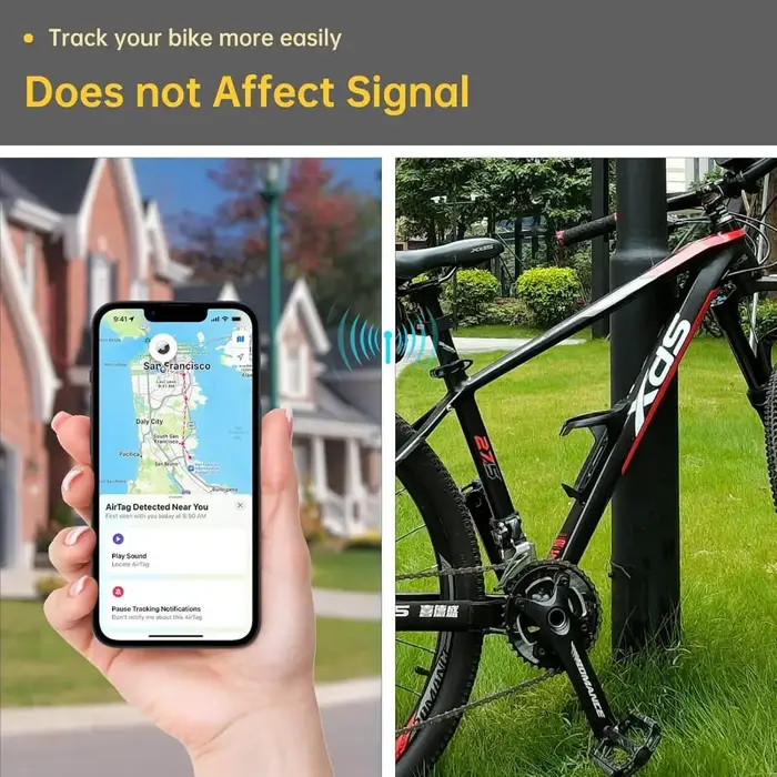 Support de vélo Airtag caché sur porte-bouteille d'eau