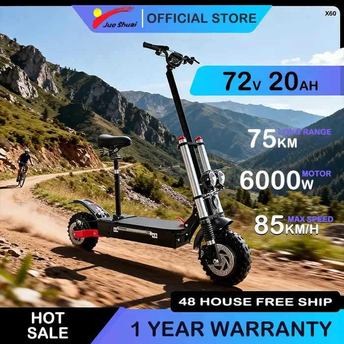 Trottinette électrique à double moteur haute puissance 6000W