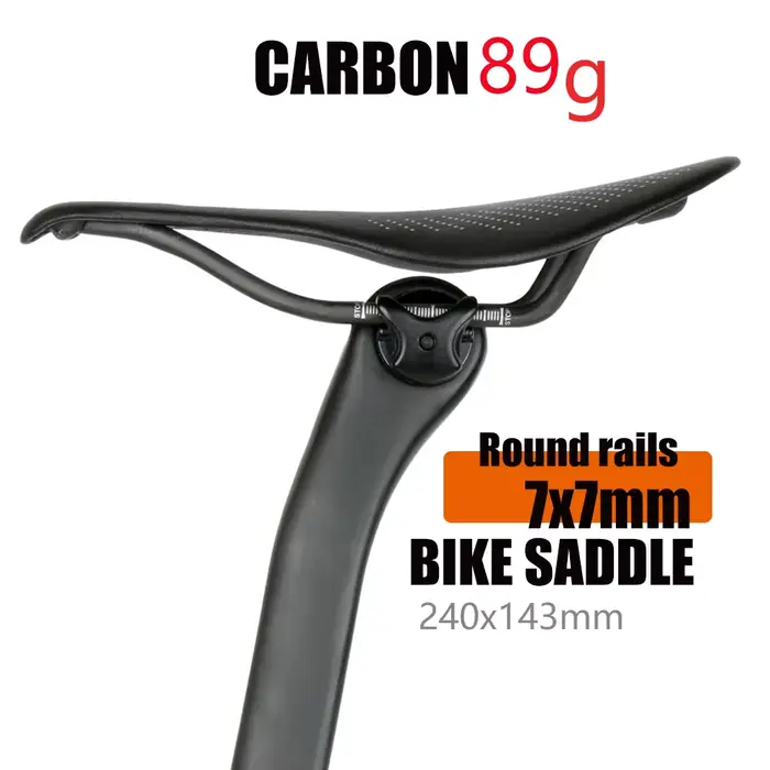 Nouveau selle de vélo en carbone EVA 89g selle ultralégère confortable selle vtt 7x7mm vélo de cours