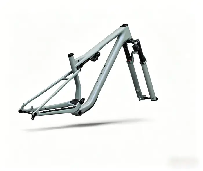 Cadre de vélo de montagne VTT en carbone Toray T1200 modèle New Epic 9 blanc finition brillante pour performances extrêmes et poids plume