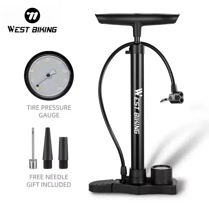 WEST BIKING – pompe à vélo Portable en acier inoxydable, 160psi, gonfleur à Valve Schrader Presta, a