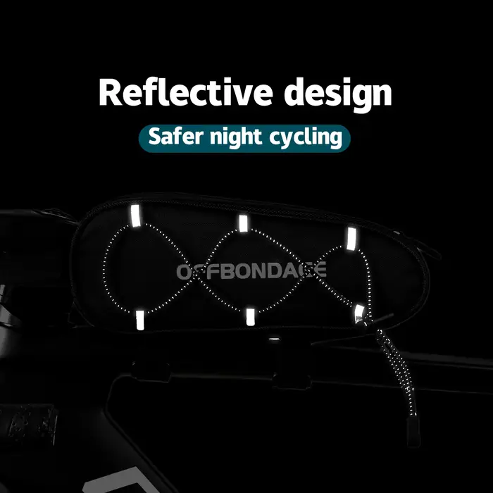 OFFBONDAGE Sacoche de vélo imperméable et réfléchissante pour tube supérieur avant