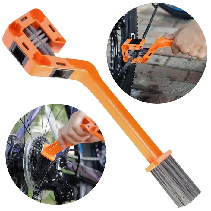 Brosse de nettoyage de chaîne de vélo à double tête