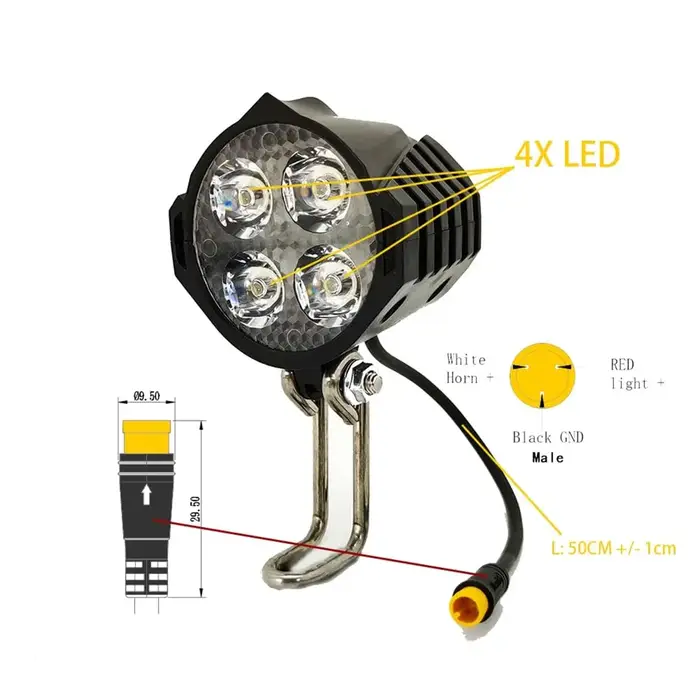Accessoires de phare LED pour vélo électrique
