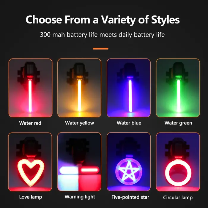 Feu Arrière Multi Modes D'éclairage USB Rechargeable Led Vélo Lumière Flash Queue Feux