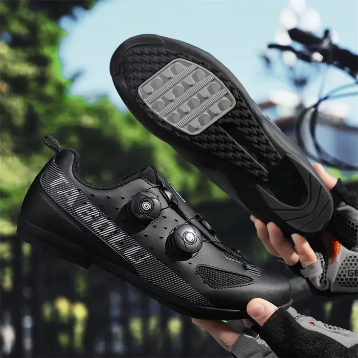 Chaussures de vélo de montagne pour hommes et femmes, chaussures de cyclisme sur route, chaussures de cyclisme à pédale plate en caoutchouc, chaussures de cyclisme d'extérieur à crampons