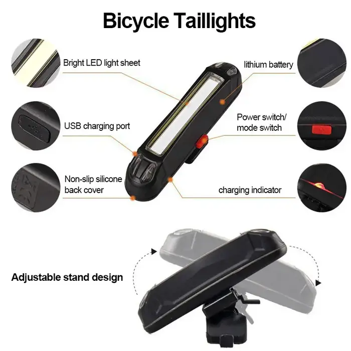 Lumière de vélo USB Rechargeable vtt lampe avant phare lampe de poche éclairage de vélo lampe de poc