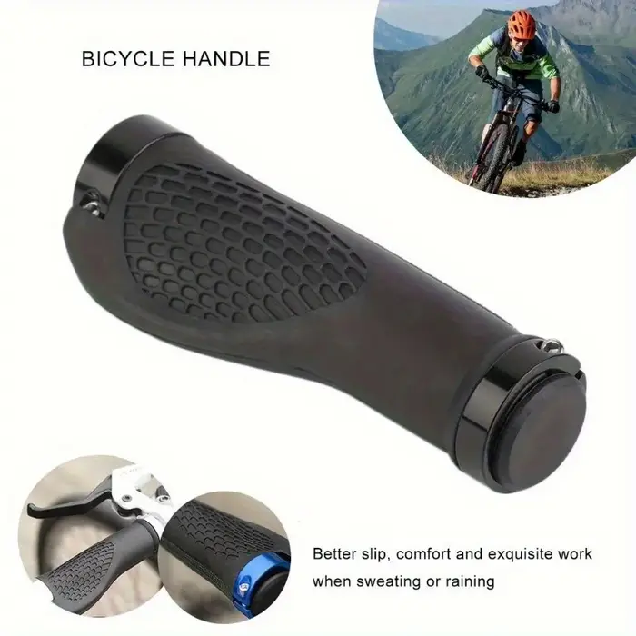 Guidons ergonomiques blancs pour vélo de montagne réglables de 300 à 400 mm avec levier de frein pour confort sportif