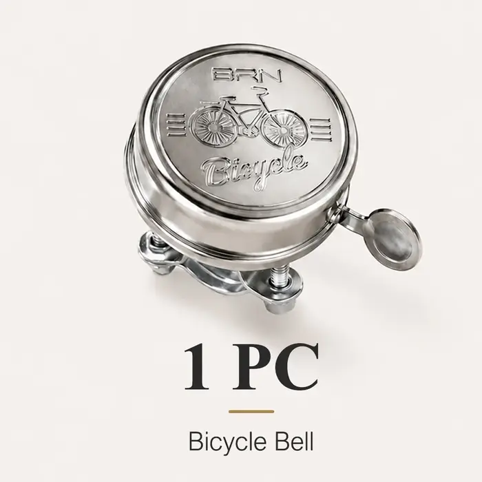 Cloche de vélo vintage rétro, cloche classique en métal chromé rotative double face, pour vélo de ro