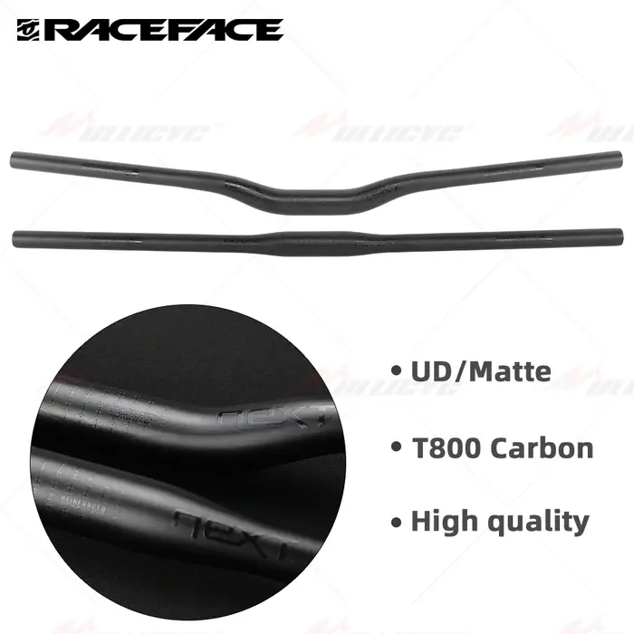 Race Face Next VTT peinture noire brillant Logo guidon entièrement en carbone