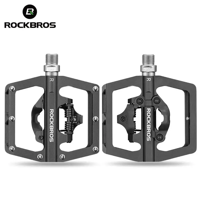 Pédale de vélo ROCKBROS 2 en 1 avec cale libre pour système SPD