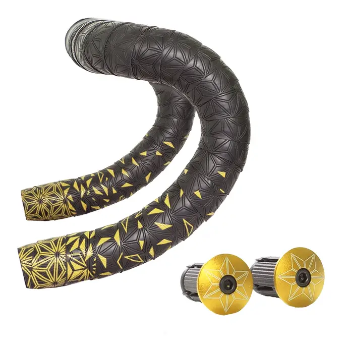 Ruban de barre de vélo de route Super collant Kush Star Fade bande de barre EVA/PU vélo anti-dérapant amortisseur bande d'enveloppe avec 1 paire de bouchons de barre