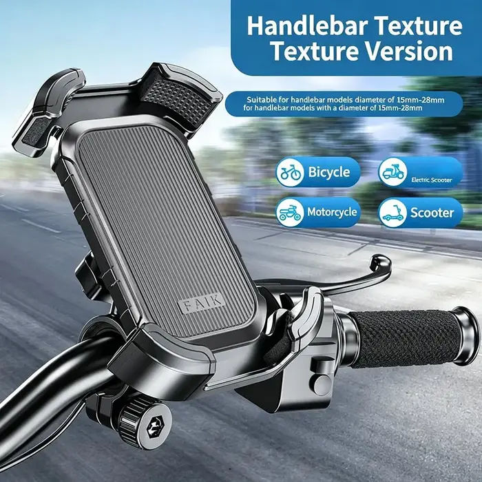 Support de téléphone portable pour motos, vélos et scooters, fixation à quatre coins, verrouillage antichoc multiple
