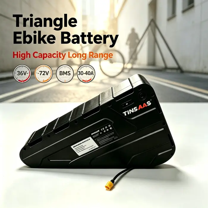 Batterie triangulaire pour vélo électrique 36V 48V 52V 60V 72V, cellules 21700, adaptée au cyclisme longue distance, pour moteurs de 250W à 3000W