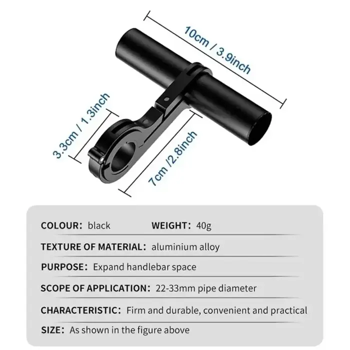 Extension de guidon de vélo en alliage d'aluminium