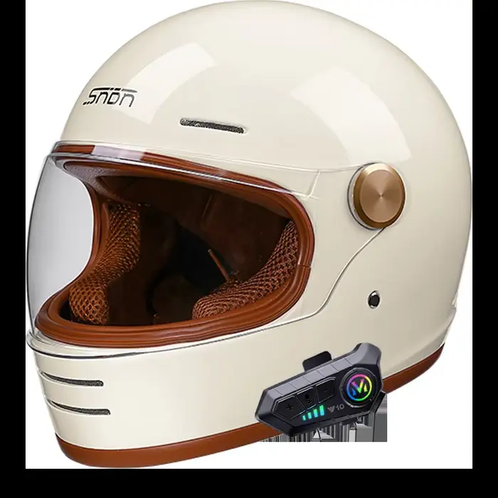 Casque de moto rétro avec certification DOT