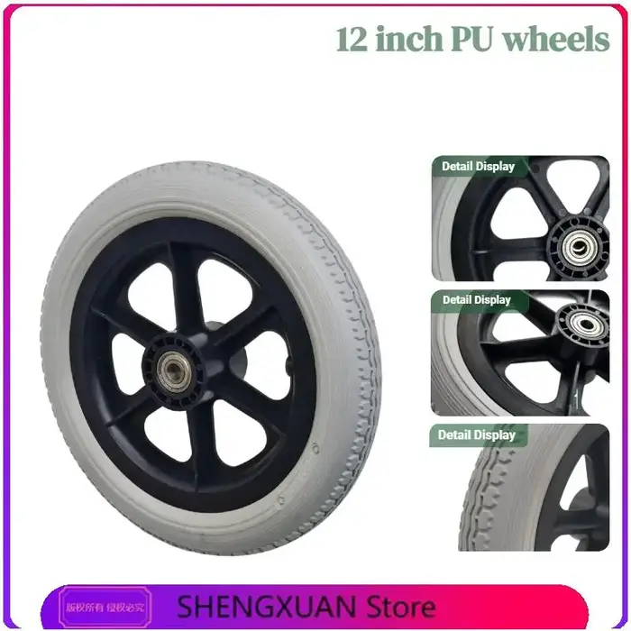 12 pneus solides gris non gonflables de 1/2 x 2 1/4, adaptés au remplacement des pneus de trottinettes électriques, résistants à l'usure et antidérapants