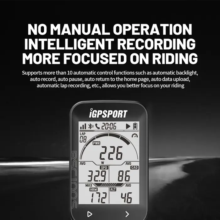 IGPSPORT BCS100S ordinateur de vélo BLE ANT + 2.6 pouces IPX7 type-c 40H autonomie de la batterie rétro-éclairage
