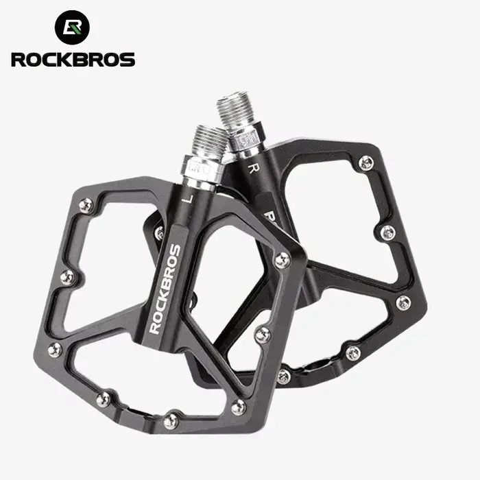 ROCKBROS pédales de vélo en alliage d'aluminium vtt route anti-dérapant ultraléger roulement scellé une pièce moulage