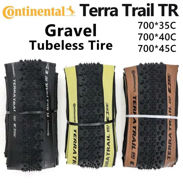 Pneu pliable Continental Terra Trail 700c pour vélo de route et gravel tubeless ready haute adhérence sur gravier et chemins de terre