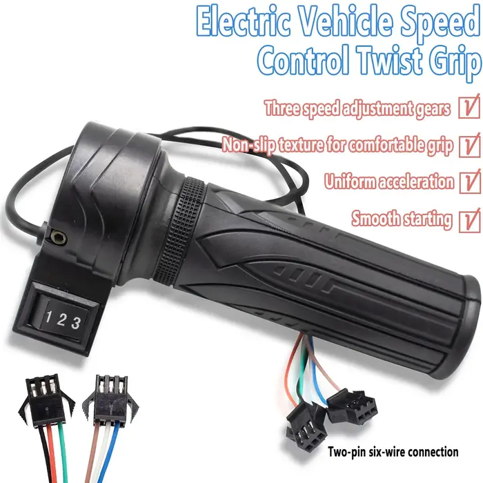 Poignée d'accélérateur de guidon à torsion pour scooter électrique à 3 vitesses