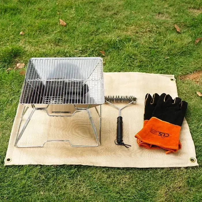 Nouveau Camping en plein air tissu ignifuge pique-nique Barbecue tapis isolant ignifuge haute tempér
