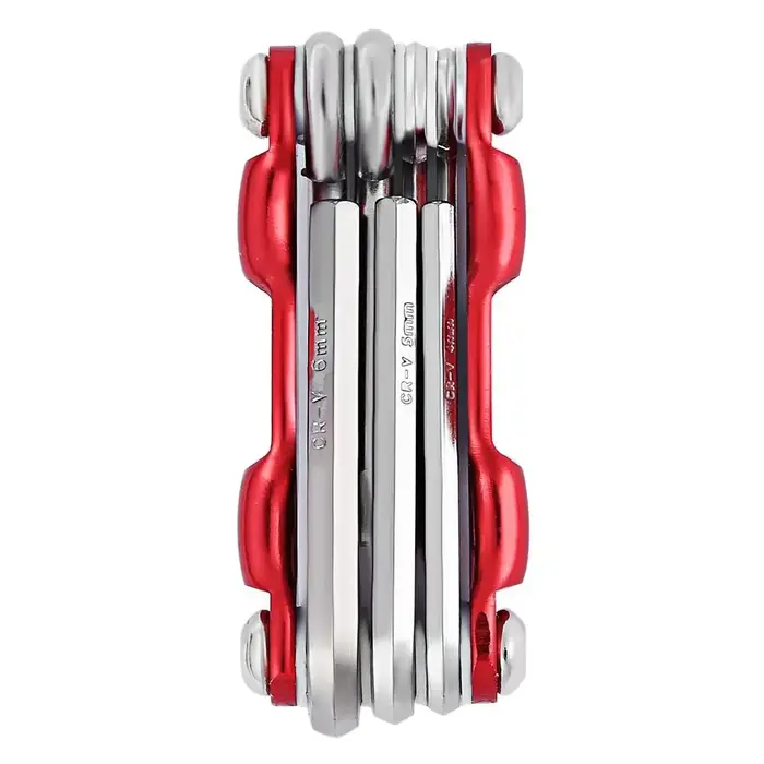 Kit d'outils multi-réparation portable avec clé Allen pliante et clés hexagonales pour entretien de vélo et réglage de rayons en métal noir bleu ou jaune