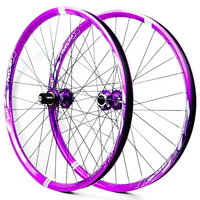 Paire de roues vtt violet 24/26/27.5/29 pouces Dirt Jump VTT jante large de 31mm moyeu à double verr