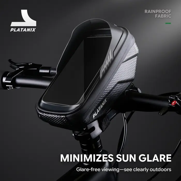 PLATANIX A1 Sac de guidon rigide en EVA pour VTT et vélo de route et pochette pour téléphone à fixer sur le cadre - Équipement de cyclisme polyvalent pour l'extérieur