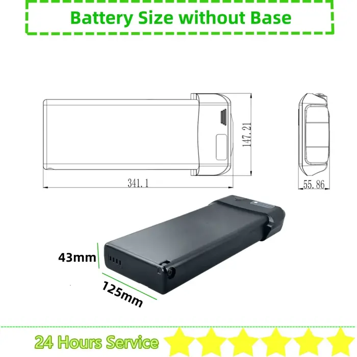 Elcykel 28 "batterie de vélo électrique de ville 36V 10.4Ah 10Ah 12Ah 14Ah montage de support