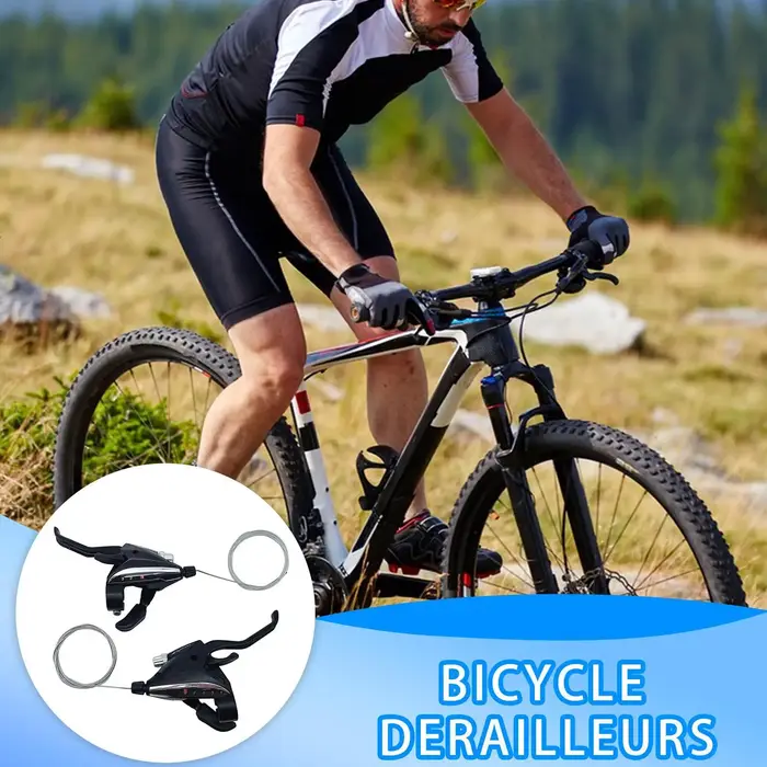 Manettes de dérailleur 3x9 vitesses pour VTT avec levier de frein et câble de changement de vitesse