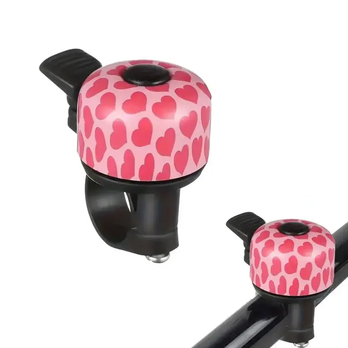 Sonnette de vélo rose, motif cœur mignon, mini klaxon universel, son clair et fort, alarme pour guid