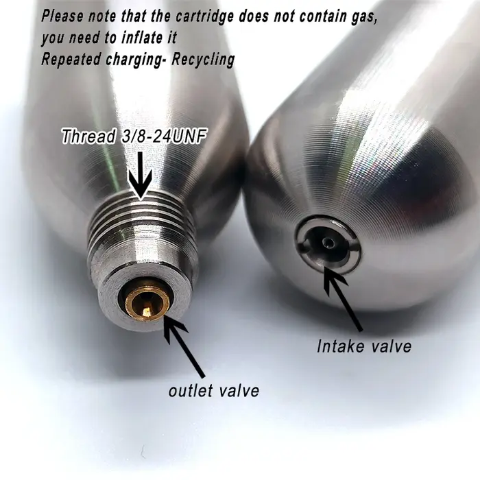 Cylindre de co2 Rechargeable 12g 16g cartouches de CO2 recharge gonfleur de CO2 pour pneus de vélo équipement de brassage avec filetage non fil
