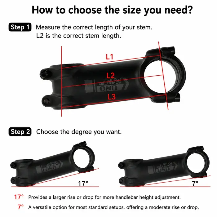 Tige de vélo VTT ultralégère en titane noir intégral Al7050 -7 ° / 17 ° Guidon 60-130 mm 31