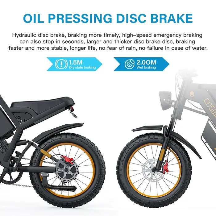 Vélo électrique avec gros pneus de 20 pouces, 2000W, 48V, 25Ah, D343